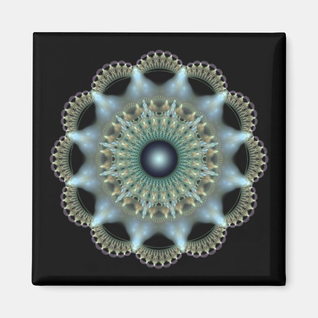 Shining star fractal ornament magnet (Front)