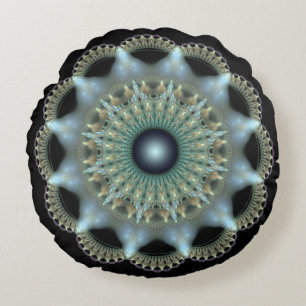Shining star fractal ornament round cushion