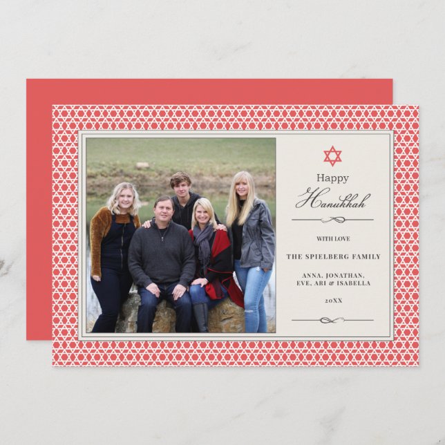 Shining Star Hanukkah Photo Flat Card (Front/Back)