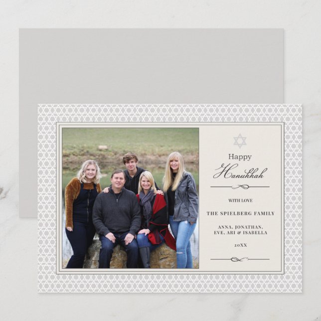 Shining Star Hanukkah Photo Flat Card (Front/Back)