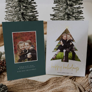 Shining Star   Happy Holidays Photo Foil Holiday Card