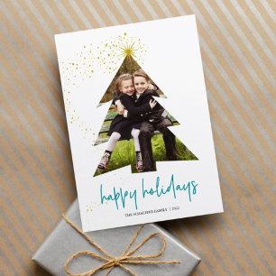 Shining Star   Happy Holidays Photo Holiday Card