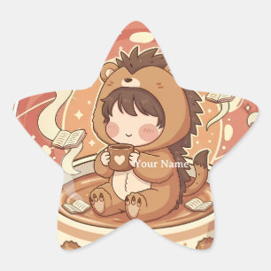 Shining Star Kawaii Hedgehog Chibi Sticker