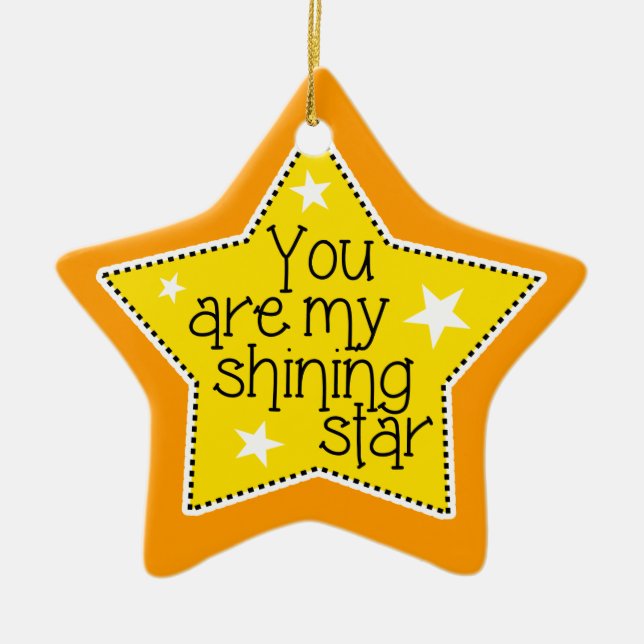 Shining Star Love, Family, and Friends-Christmas Ceramic Tree Decoration (Front)