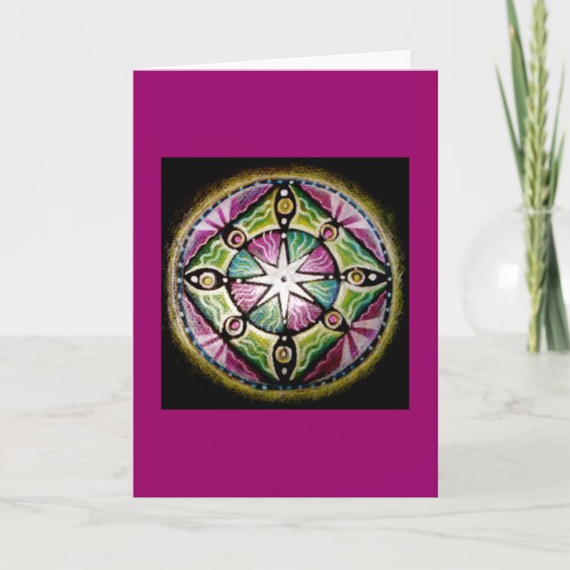 Shining  Star Mandala Greeting Card (Front)