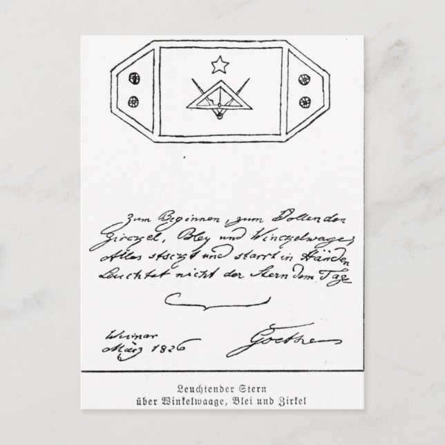 Shining star over square and Compass and lead Postcard (Front)