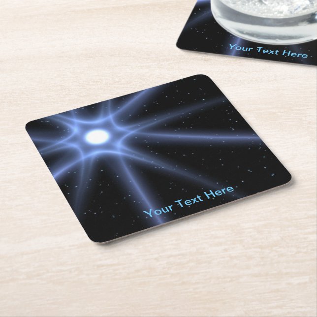 Shining Star Square Paper Coaster (Angled)