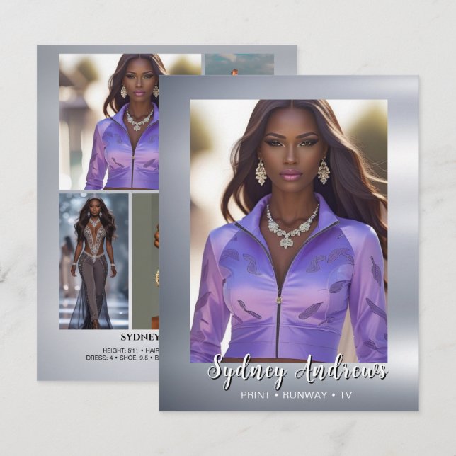 Shining Stars Model Comp Card for Models (Front/Back)