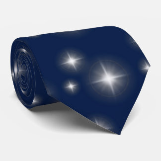 Shining Stars on Dark Blue Tie