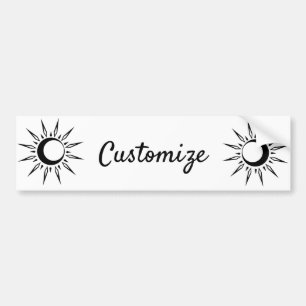 Shining Sun Crescent Moon Thunder_Cove Bumper Sticker