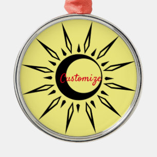 Shining Sun Crescent Moon Thunder_Cove Metal Tree Decoration