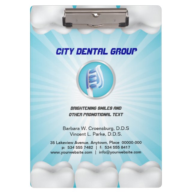 Shining Teeth Dentist Clipboard (Front)