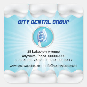 Shining Teeth Dentist Square Sticker
