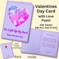 Shining Valentine Heart with Love Poem