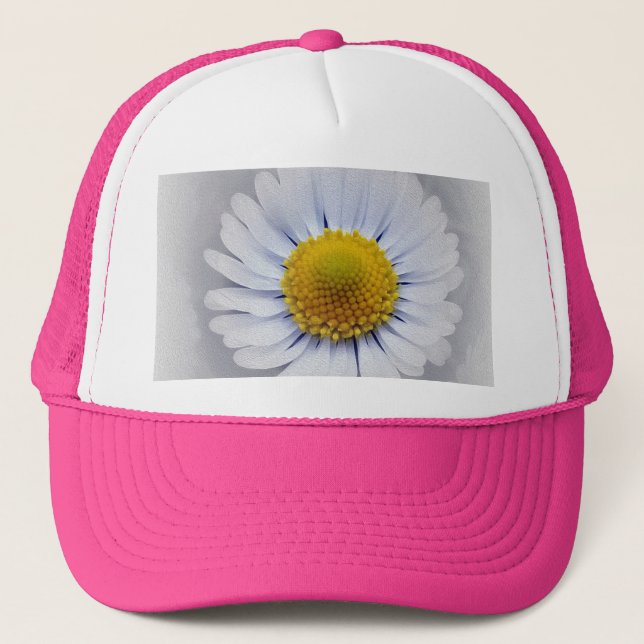 shining white daisy trucker hat (Front)
