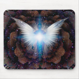 Shining wings and aura mouse mat