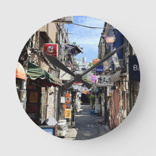 Shinjuku Golden Gai District in Tokyo Japan Round Clock