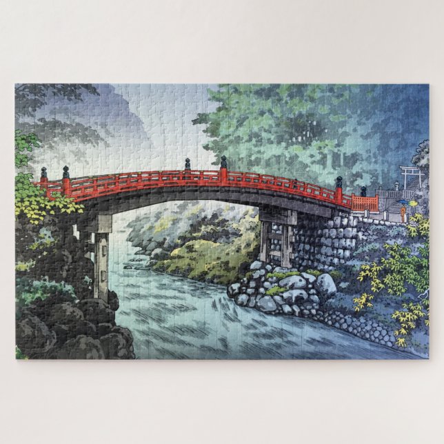 Shinkyo Bridge at Nikko by Tsuchiya Koitsu Jigsaw Puzzle (Horizontal)