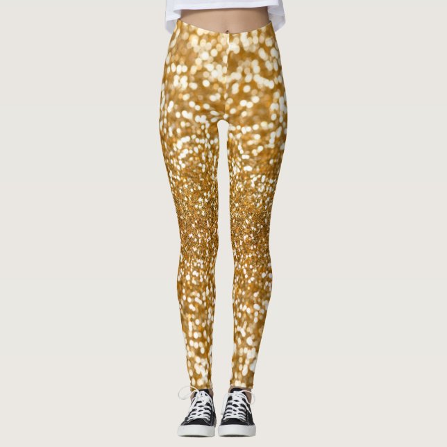 shinning gold women leggings (Front)