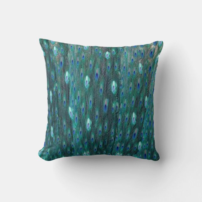 Shinny Peacock Feathers Cushion (Front)