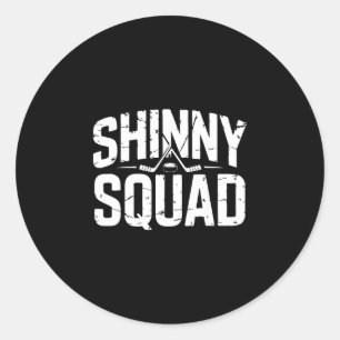 Shinny squad pond hockey classic round sticker