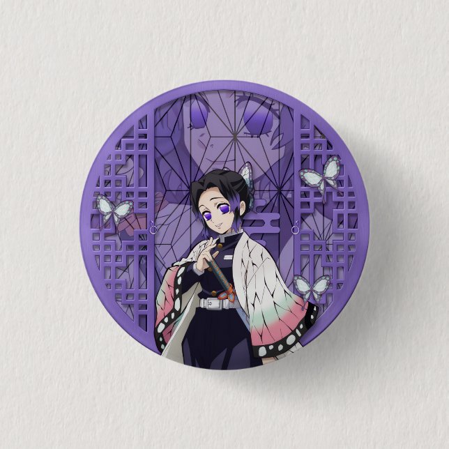 Shinobu Kocho 3 Cm Round Badge (Front)