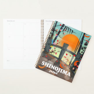 Shinojima travel poster map planner