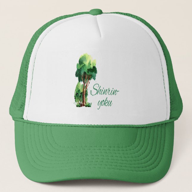 Shinrin Yoku Forest Bathing Japanese  Trucker Hat (Front)