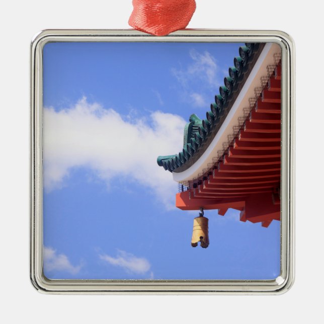 Shinto Shrine Roof Metal Tree Decoration (Front)