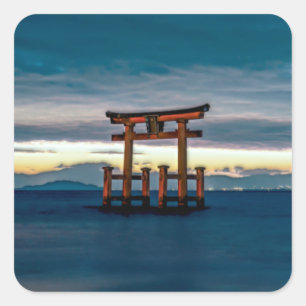 Shinto Shrine-Torii-Japanese Gate Square Sticker