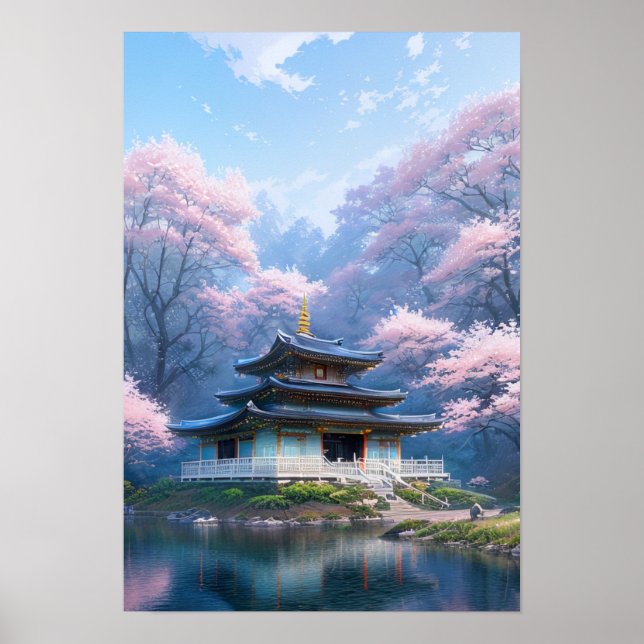 Shinto Temple Blossom Poster (Front)