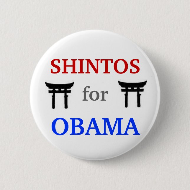 Shintos for Obama 2012 button (Front)