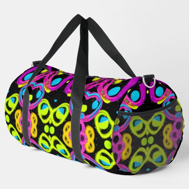 shiny Abstract art Duffle Bag (Right Corner)