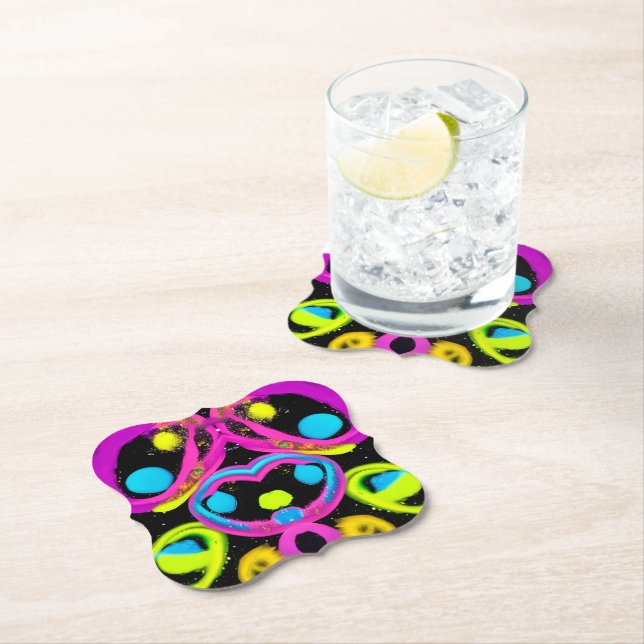 shiny Abstract art Paper Coaster (Insitu)