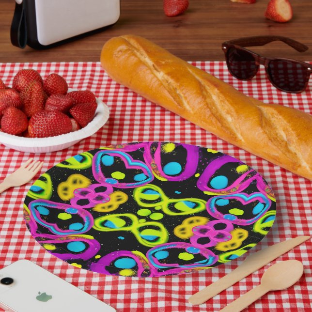 shiny Abstract art Paper Plate (Picnic)