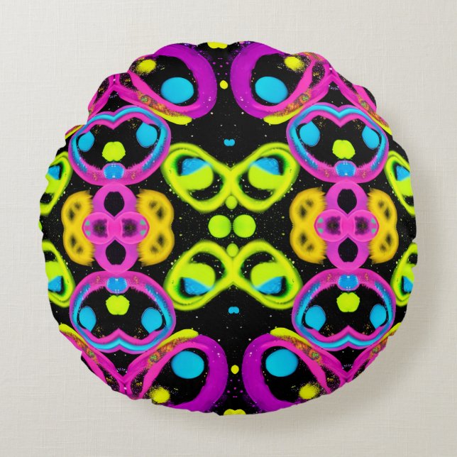 shiny Abstract art Round Cushion (Front)