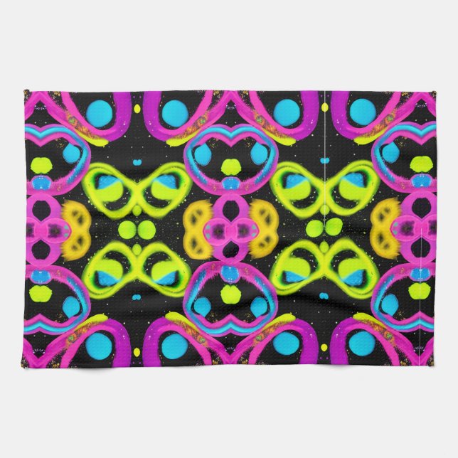 shiny Abstract art Tea Towel (Horizontal)