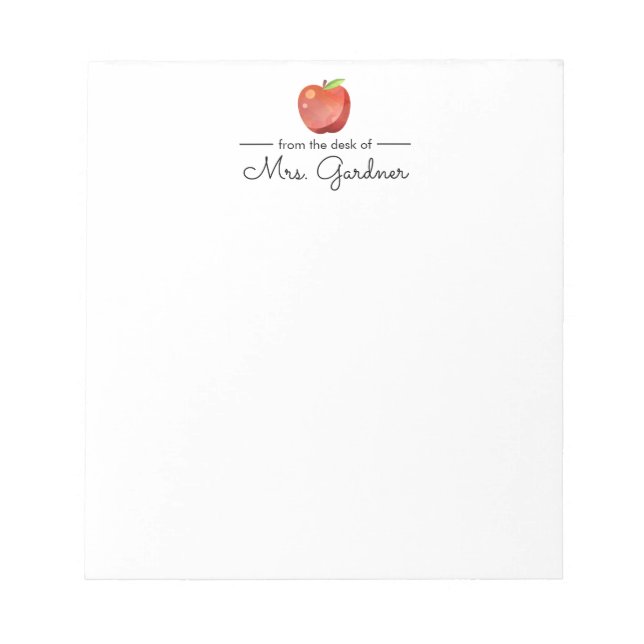 Shiny Apple | Kindergarten Teacher Notepad (Front)