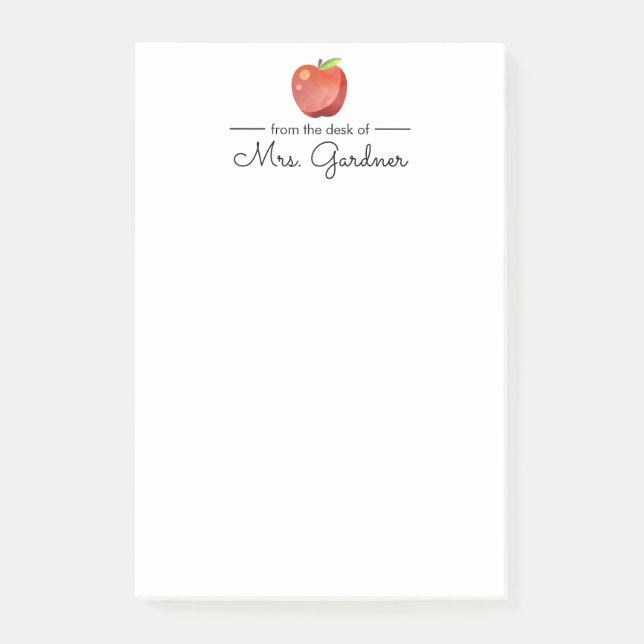 Shiny Apple | Kindergarten Teacher Post-it Notes (Front)