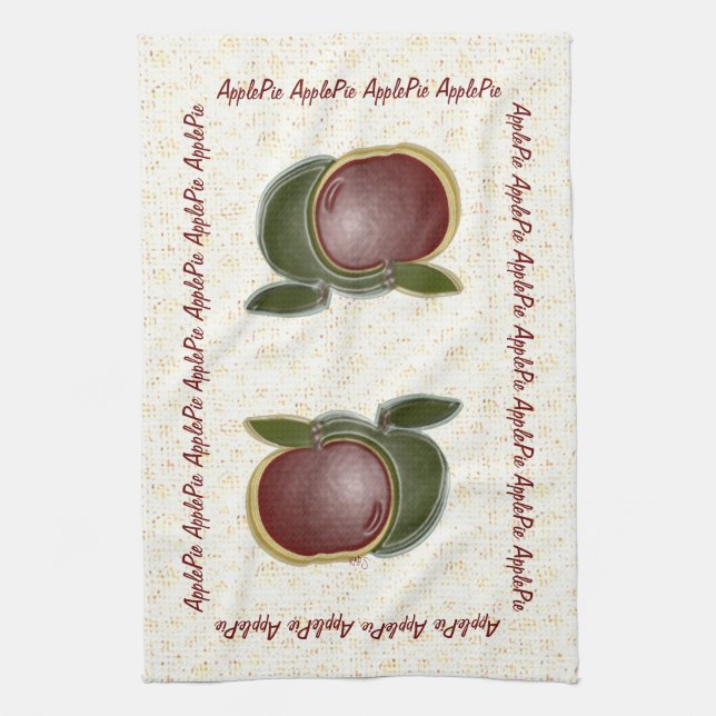 Shiny Apples (speckled) Tea Towel (Vertical)