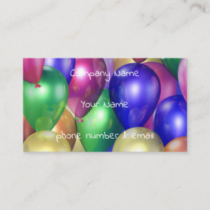 shiny balloons business card