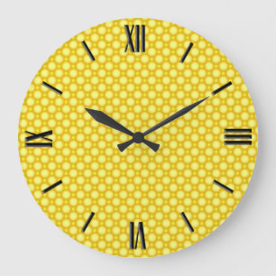 Shiny beads - yellow large clock