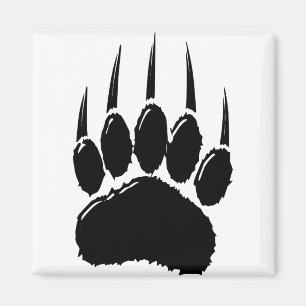 Shiny Black Bear Paw Print Magnet