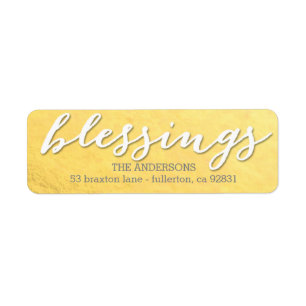 Shiny Blessings Holiday Return Address Labels