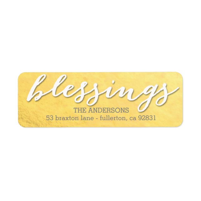 Shiny Blessings Holiday Return Address Labels (Front)