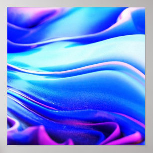 Shiny Blue and Purple Faux Plastic Abstract Poster