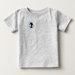 Shiny Blue Beetle Illustration Baby T-Shirt