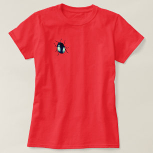 Shiny Blue Beetle Illustration T-Shirt