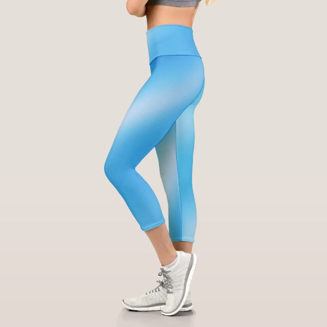 Shiny Blue Capri Leggings (Left)