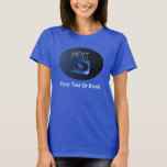 Shiny Blue Chanukkah Menorah T-Shirt<br><div class="desc">A modernistic,  metallic,  blue Chanukkah menorah,  featuring a lion in silhouette,  against a dark,  night-like background. All nine of the candles are lit. Add tour own text.</div>